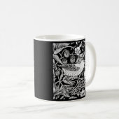 Mug William Morris Bird & Flower Tile, noir et blanc (Devant droit)