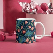 Mug William Morris Blue Green Pink Floral Pattern