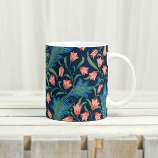Mug William Morris Blue Green Pink Floral Pattern