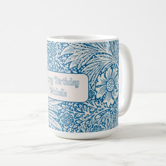 Mug William Morris Blue Marigold (Devant droit)