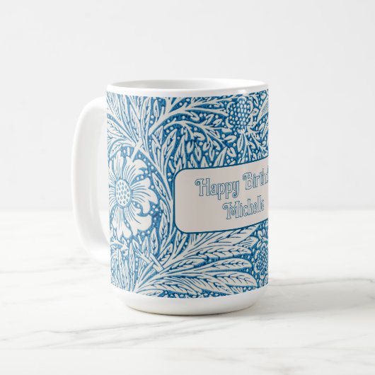 Mug William Morris Blue Marigold (Devant gauche)