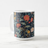 Mug William Morris Blue Teal Arts & Crafts Floral (Devant gauche)