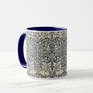 Mug William Morris Brer Rabbit Motif bleu Vintage