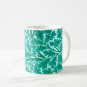 Mug William Morris Chêne Feuilles, Turquoise & Aqua (Devant droit)