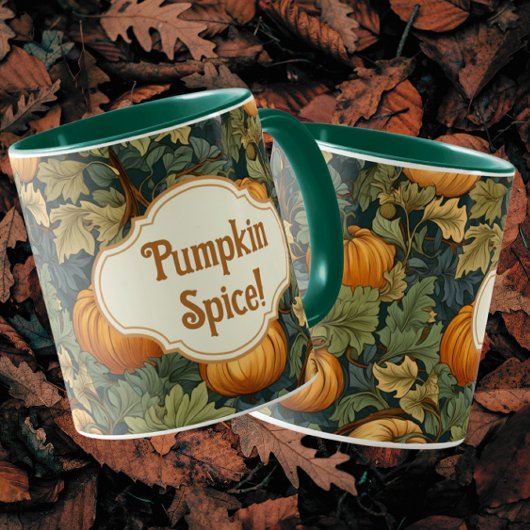 Mug William Morris Citrouille d'automne épice personna