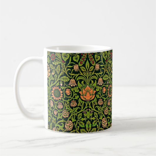 Mug William Morris - Columbine, dark green, (Gauche)