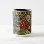 Mug William Morris Élégant motif floral rouge vert (Centre)