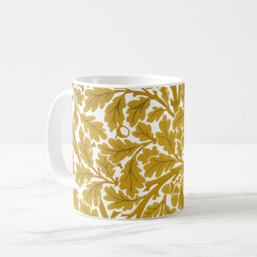 Mug William Morris Feuilles de chêne, moutarde jaune e (Devant gauche)