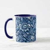 Mug William Morris Fleurs de soleil, bleu foncé et bla (Gauche)