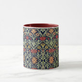 Mug William Morris Fleurs Feuillage Vert Jaune Rouge R (Centre)