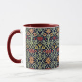 Mug William Morris Fleurs Feuillage Vert Jaune Rouge R (Gauche)