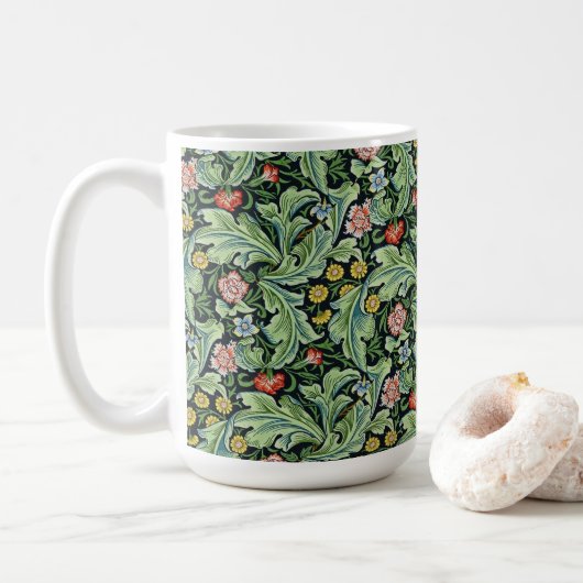 Mug William Morris Fleurs florales Carnation vert rose (Avec donut)