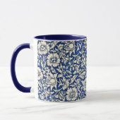 Mug William Morris Fleurs Mallow Floral Bleu Blanc Bla (Gauche)