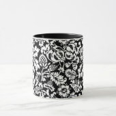 Mug William Morris Floral Damask, noir et blanc (Centre)