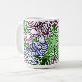 Mug William Morris Folk Art Oiseaux Fleurs Acorns (Devant gauche)
