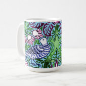 Mug William Morris Folk Art Oiseaux Fleurs Acorns (Devant gauche)