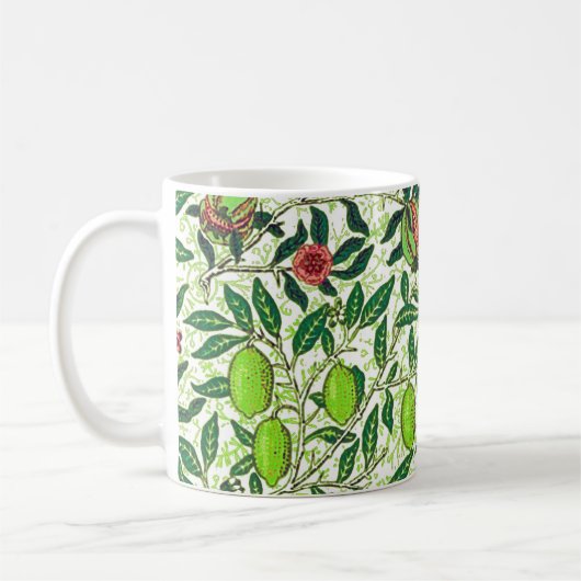 Mug William Morris Fruit exotique, Vert citron vert (Gauche)