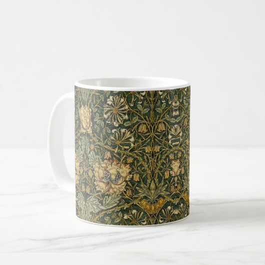 Mug William Morris Honeysuckle Vert Floral (Devant gauche)