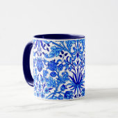 Mug William Morris Hyacinth Imprimer, Cobalt bleu et b (Devant gauche)