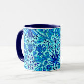 Mug William Morris Hyacinth Print, Aqua et Turquoise (Devant gauche)
