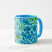 Mug William Morris Hyacinth Print, Cerulean Blue (Devant droit)