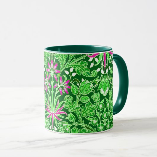 Mug William Morris Hyacinth Print Lime & Emerald Green (Devant droit)