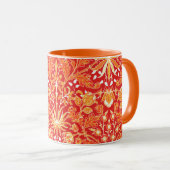 Mug William Morris Hyacinth Print, Mandarin Orange (Devant droit)