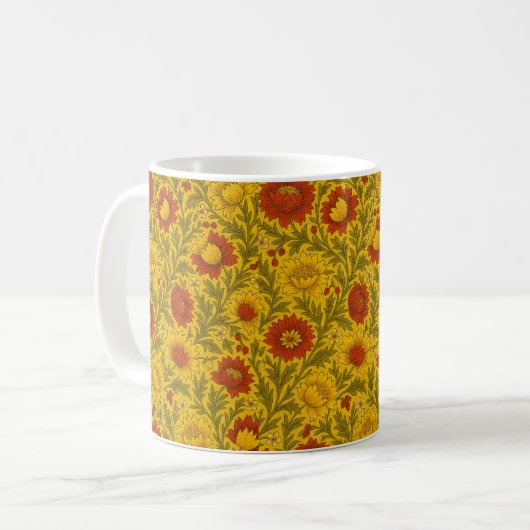 Mug William Morris Inspiré Floral AI design (Devant gauche)
