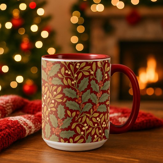 Mug William Morris Inspiré Holly & Mistletoe