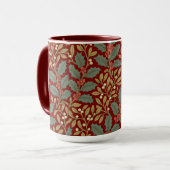 Mug William Morris Inspiré Holly & Mistletoe (Devant gauche)