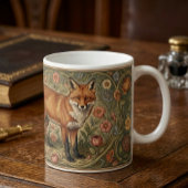 Mug William Morris Inspired Pattern Fox in Flowers