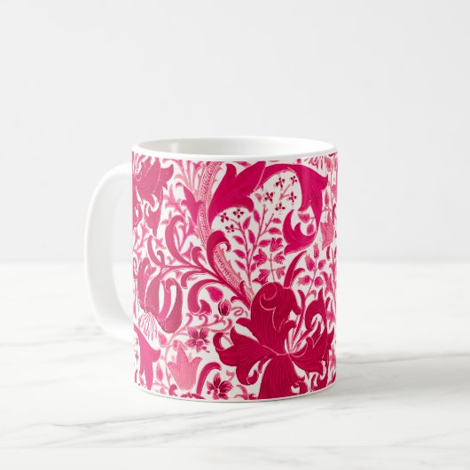 Mug William Morris Iris et Lily, Fuchsia Pink (Devant gauche)