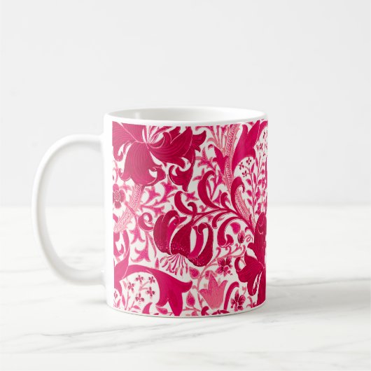 Mug William Morris Iris et Lily, Fuchsia Pink (Gauche)