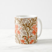 Mug William Morris Irises, Coral Orange, Brown & Beige (Devant droit)