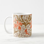 Mug William Morris Irises, Coral Orange, Brown & Beige (Gauche)