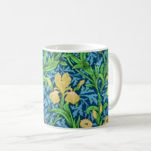 Mug William Morris Irises, jaune et bleu de cobalt