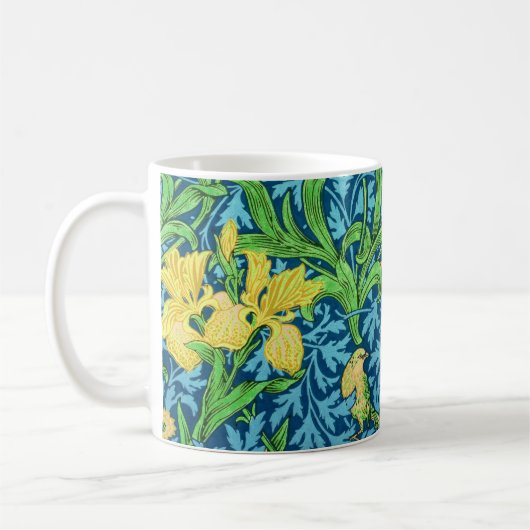 Mug William Morris Irises, jaune et bleu de cobalt (Gauche)