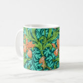 Mug William Morris Irises, Orange et Turquoise (Devant gauche)