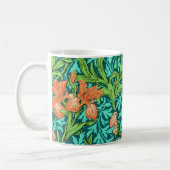 Mug William Morris Irises, Orange et Turquoise (Gauche)