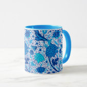Mug William Morris Jacobean Floral, bleu Cobalt (Devant droit)
