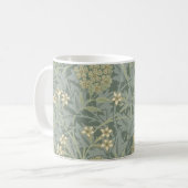 Mug William Morris Jasmine Bleu Vert Art Botanique (Devant gauche)