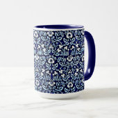 Mug William Morris motif, Eyebright, marine et blanc (Devant droit)