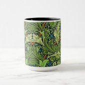 Mug William Morris Motif Floral Bleu Jaune Vert (Centre)