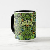 Mug William Morris Motif Floral Bleu Jaune Vert (Devant gauche)