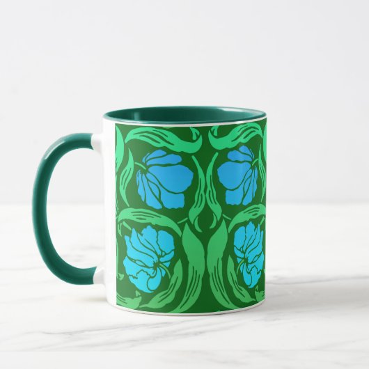 Mug William Morris Pimpernel, Blue & Emerald Green (Gauche)