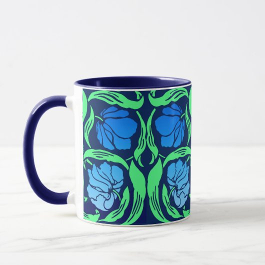 Mug William Morris Pimpernel, Cobalt Blue et Green (Gauche)