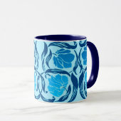 Mug William Morris Pimpernel, Denim & Bleu clair (Devant droit)