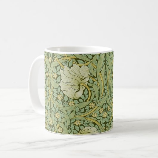 Mug William Morris Pimpernel Fond d'écran bleu Floral (Devant gauche)