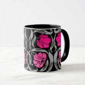 Mug William Morris Pimpernel, Fuchsia Pink et Black (Devant droit)
