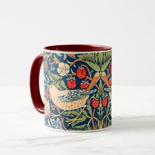 Mug William Morris Strawberry Thief Design (Devant gauche)